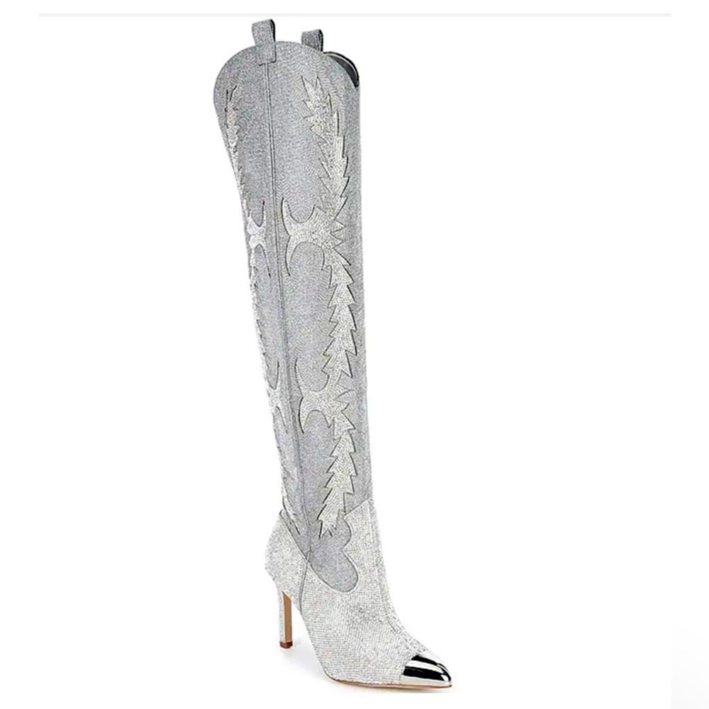Giani Bernini Silver Over the Knee Boots
